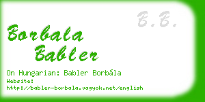 borbala babler business card