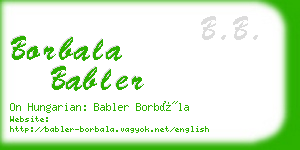 borbala babler business card